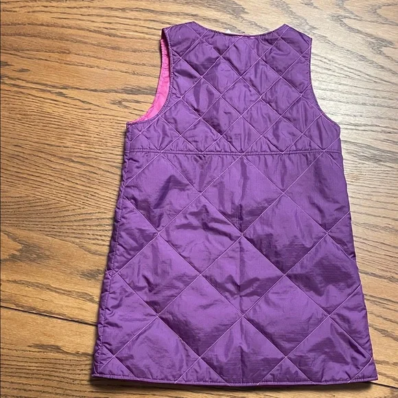 REI Purple quilted Dress, snap closure over the shoulders, size 2T, pink lining - Picture 9 of 9